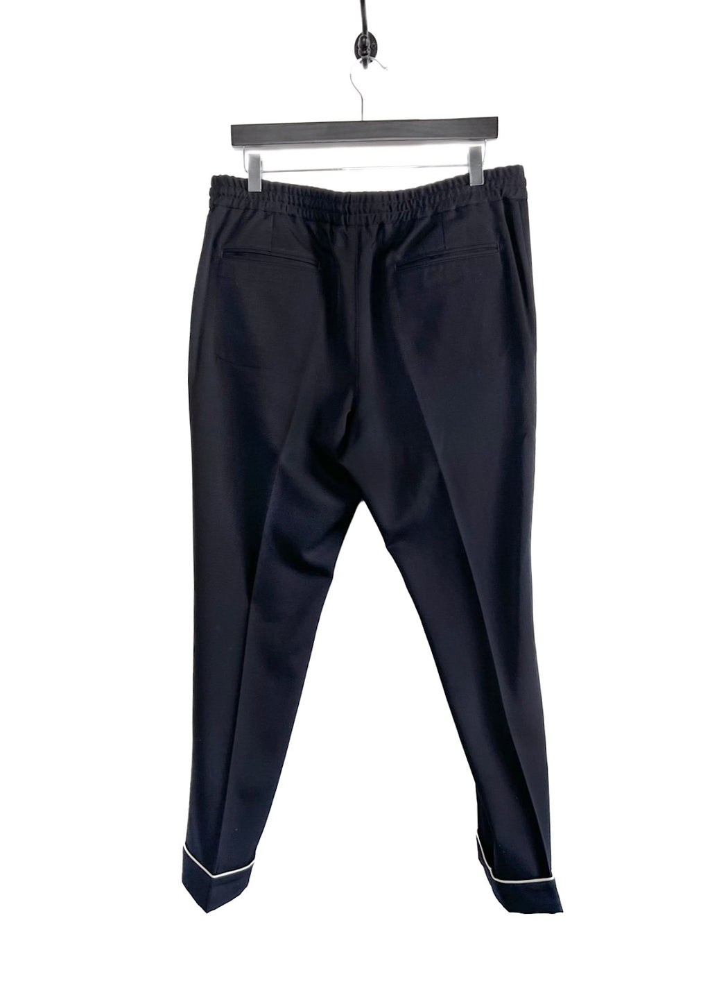 Valentino Navy Blue Drawstring Wool Pyjama Trousers