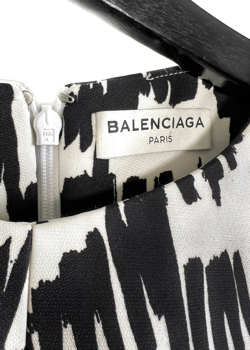 Robe structurée à motif abstrait Balenciaga