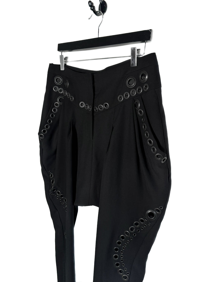 Givenchy Black Eyelets Embellished Harem Pants