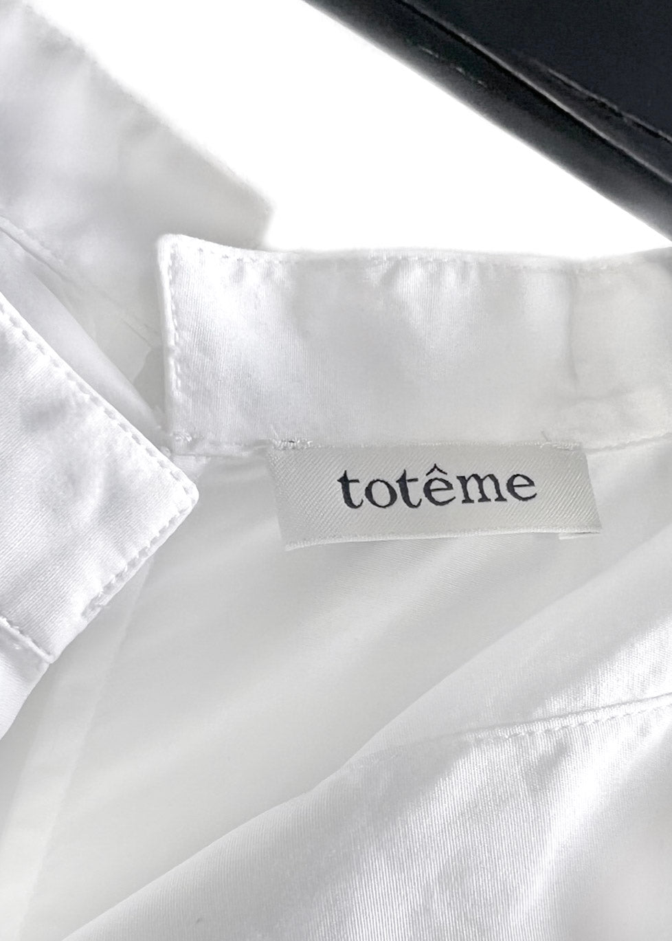 Totême White Poplin Asymmetrical Shirt