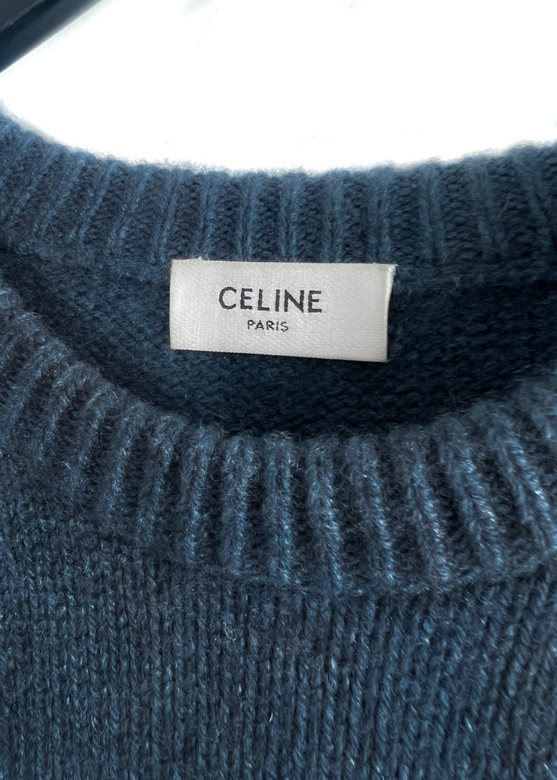 Celine Blue Teal Cashmere Sweater