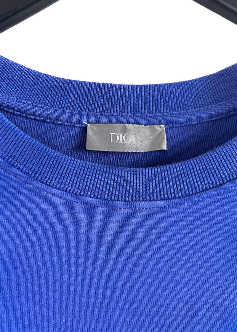 T-shirt bleu brodé Dior Icon CD