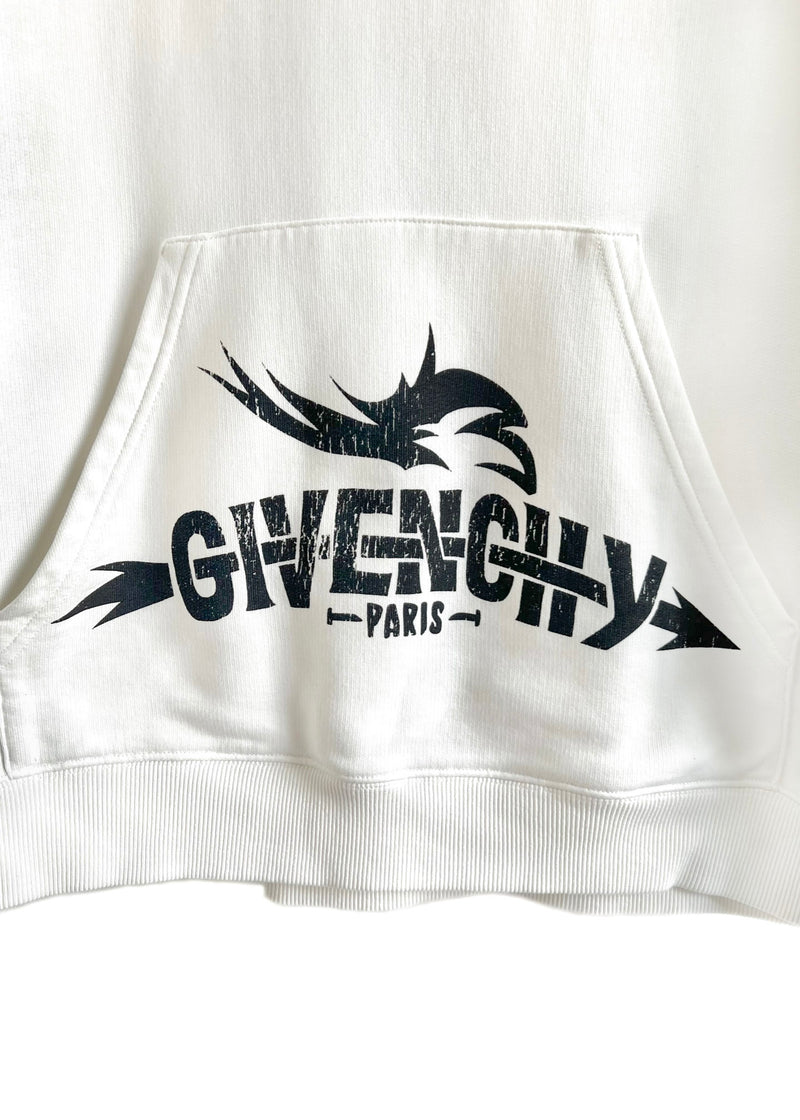 Sweat à capuche ivoire imprimé logo Givenchy GV3 Industries