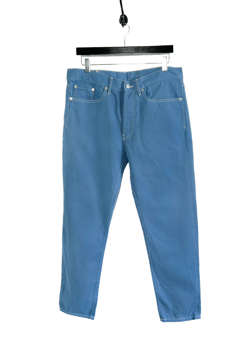 Dries Van Noten Blue Denim White Stitching Jeans