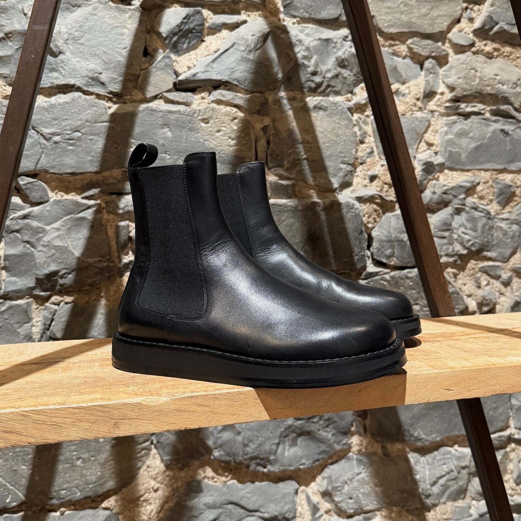 The Row Black Leather Gaia Chelsea Boots – Boutique