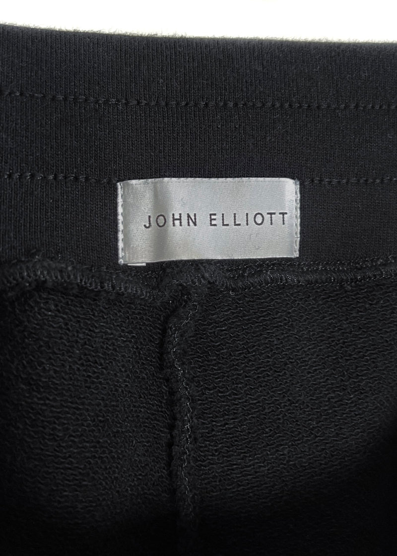 John Elliott Black Cotton Crimson Sweatshorts