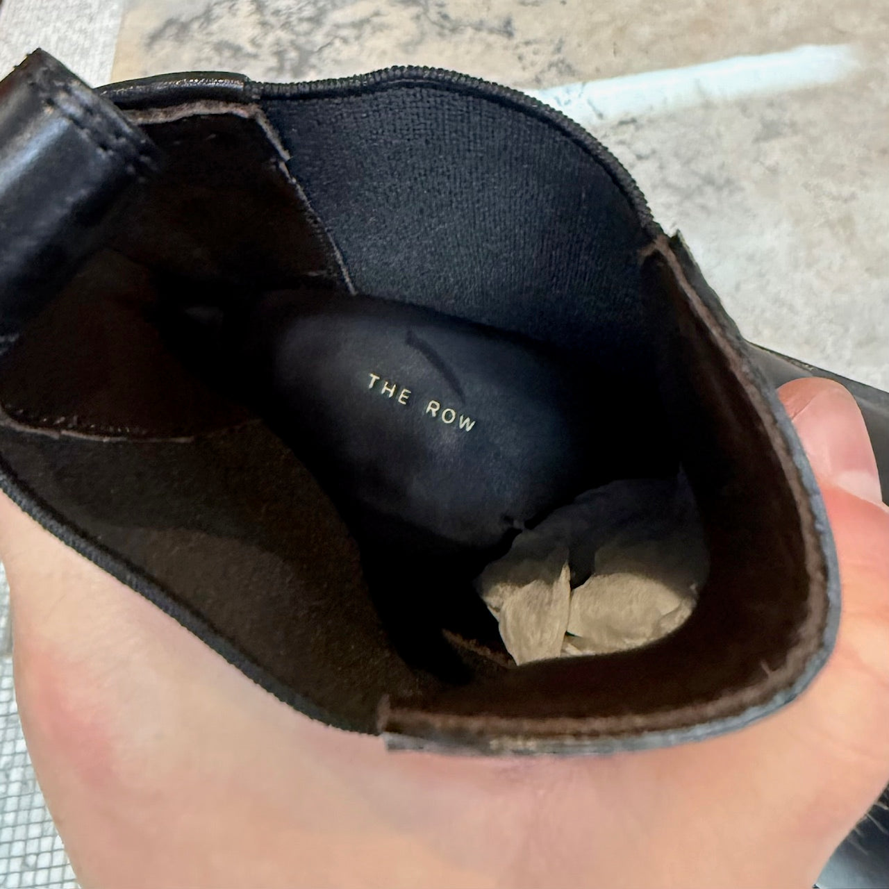 The Row Black Leather Gaia Chelsea Boots – Boutique LUC.S