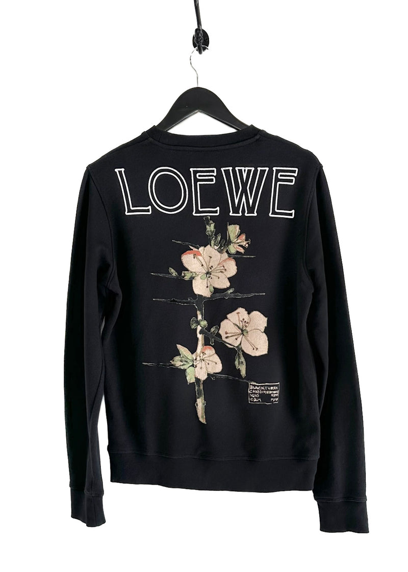 Sweat-shirt noir LOEWE 2018 Loopback imprimé botanique