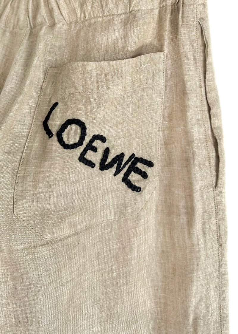 LOEWE Beige Linen Drawstring Pyjama Pants