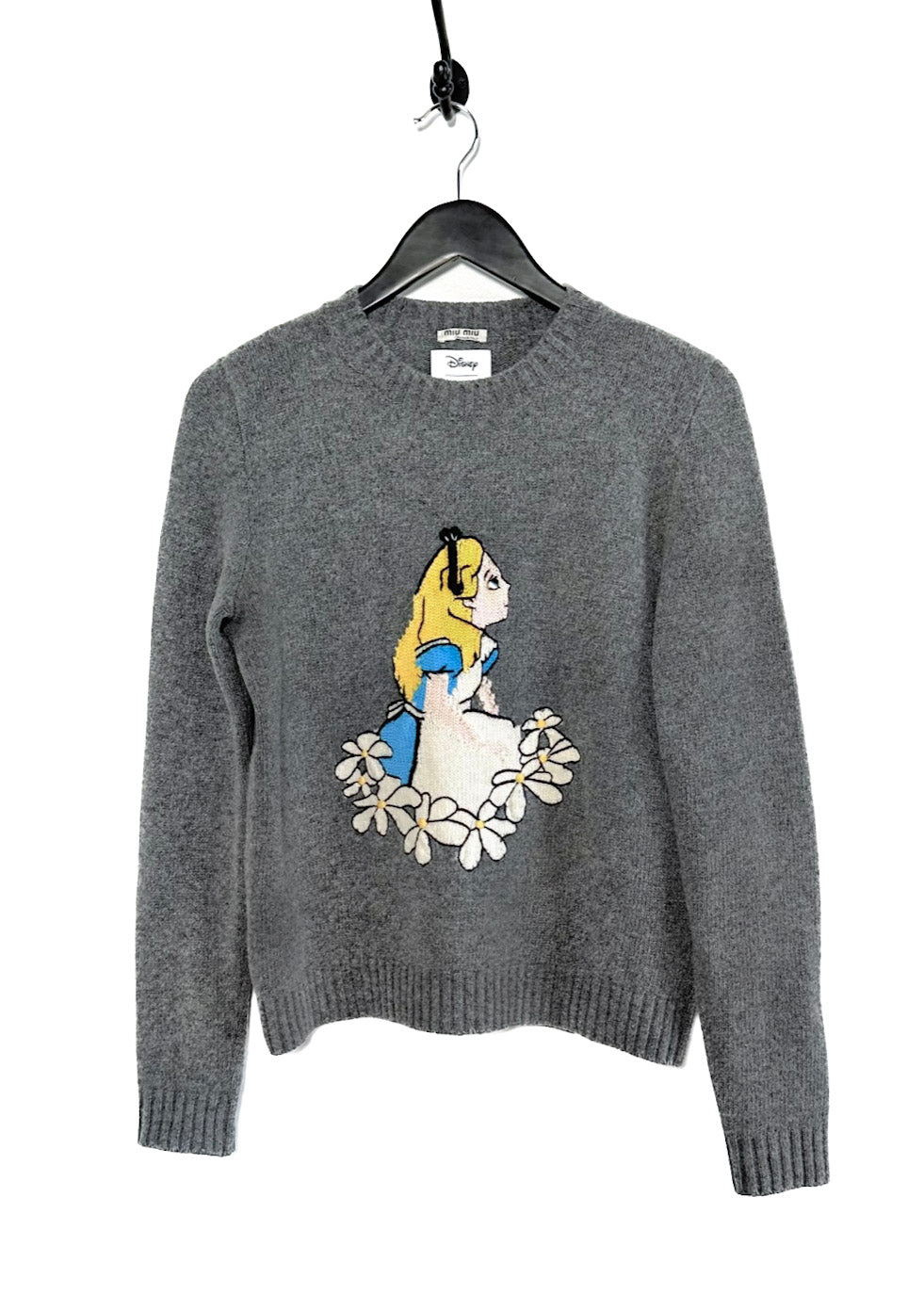 Miu Miu X Disney Alice in Wonderland Grey Wool Sweater