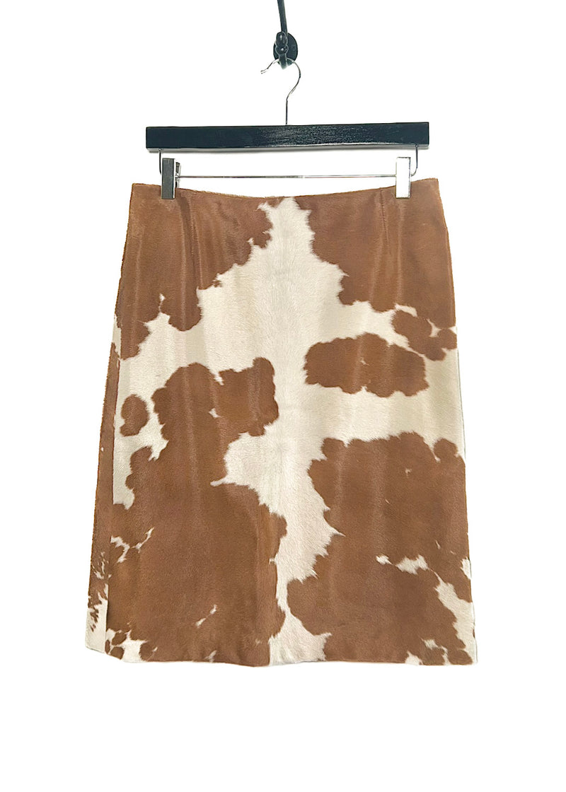 Michael Kors Vintage Calf Hair Cow Print Skirt
