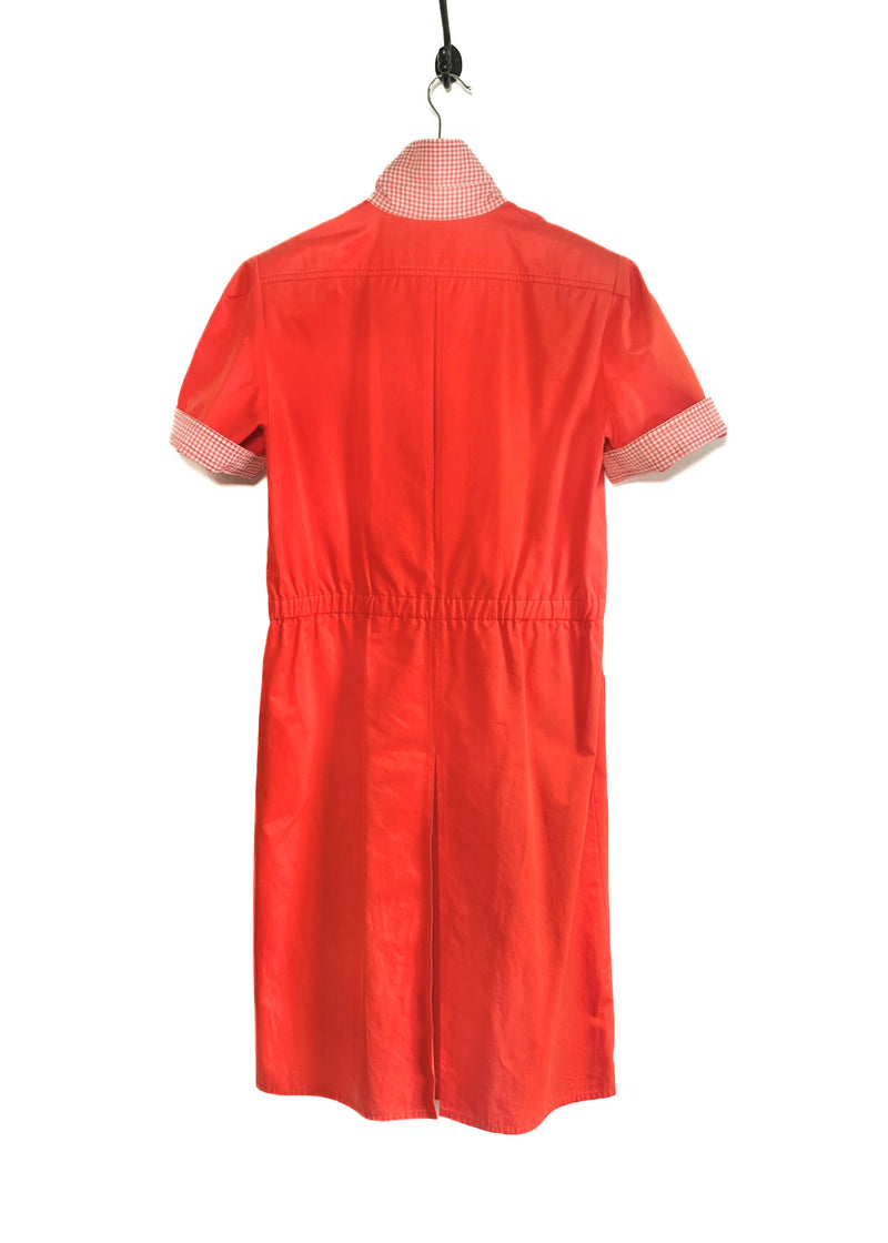 Céline Vintage Orange Short Sleeve Utility Cotton Dress