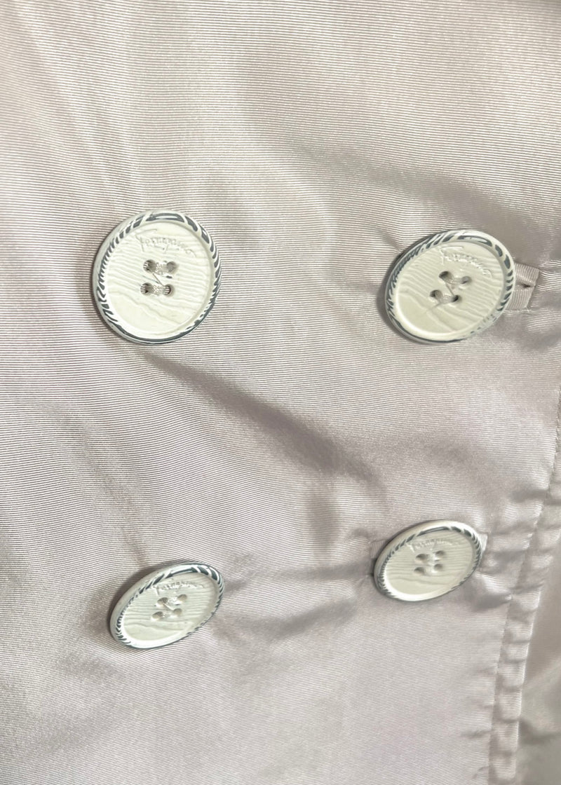 Salvatore Ferragamo Beige Silk Double Breast Jacket