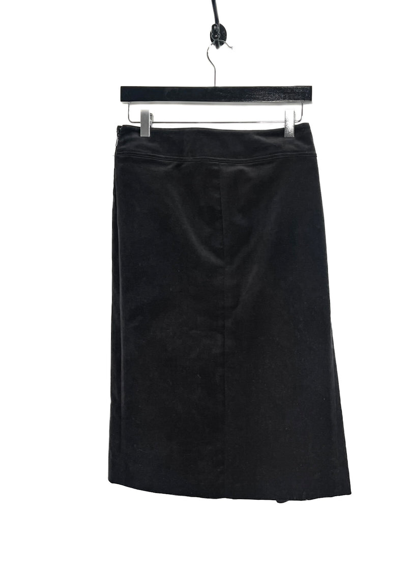Gucci Black Velvet A-Line Skirt