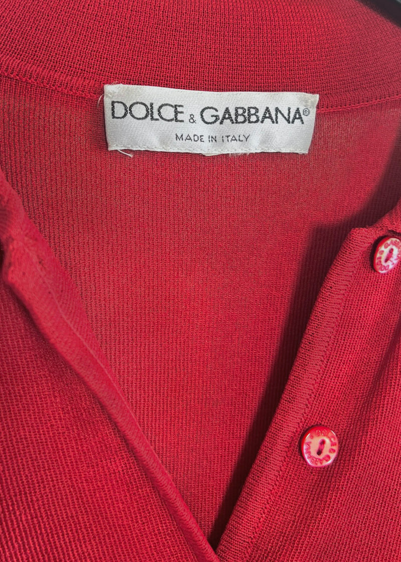 Pull cardigan rouge Dolce & Gabbana