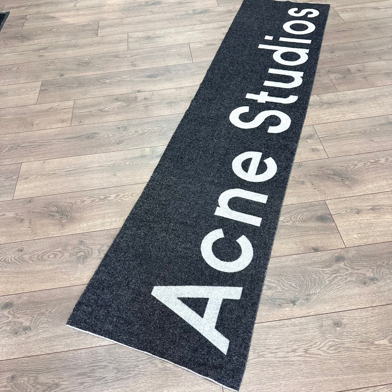 Écharpe en jacquard grise avec logo Acne Studios Toronty