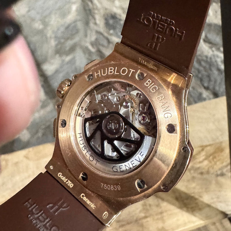 Hublot Rose Gold Cappuccino Chocolate Brown Big Bang 41mm Watch