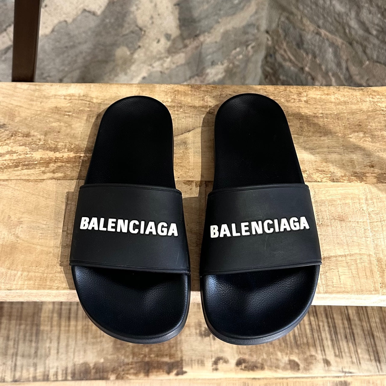 Balenciaga slides all black Womens Fashion Footwear Slippers and slides  on Carousell