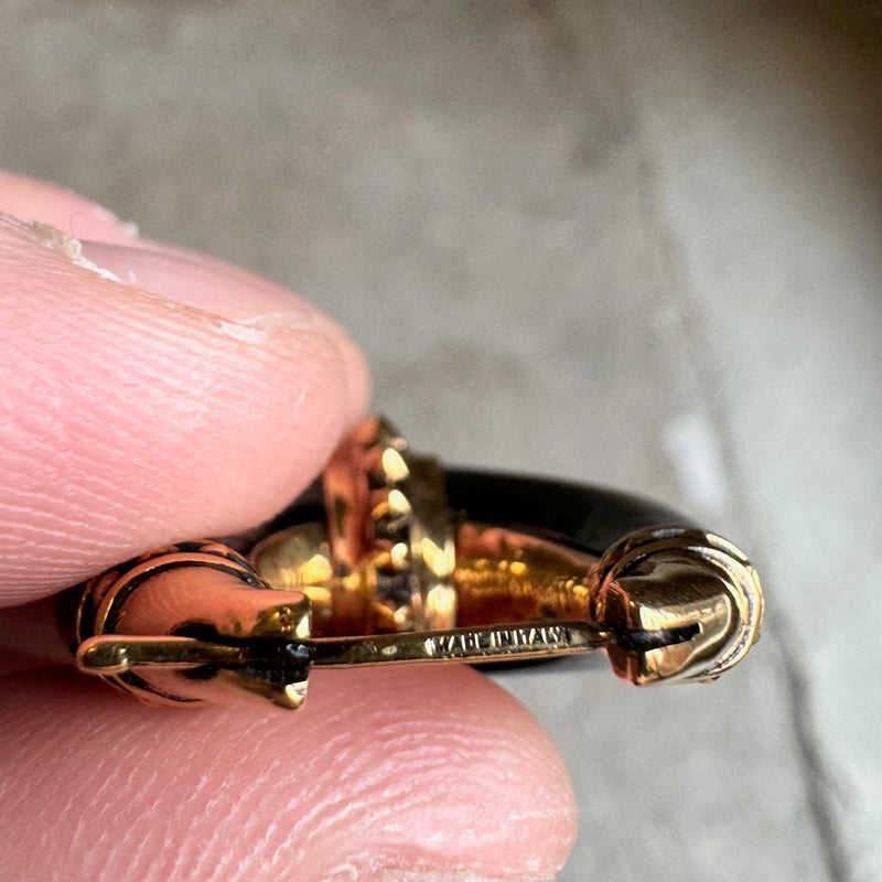 Alexander McQueen Black Gold Studded Evening Earrings