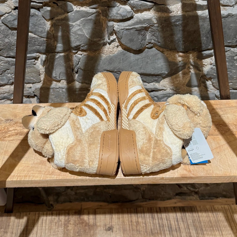 Sides of Adidas x Jeremy Scott “Teddy Bear” Brown High Top Sneakers