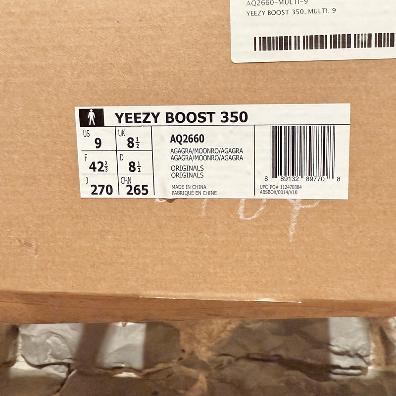 Packaging of Adidas YEEZY Boost 350 Moonrock Grey Low-top Sneakers