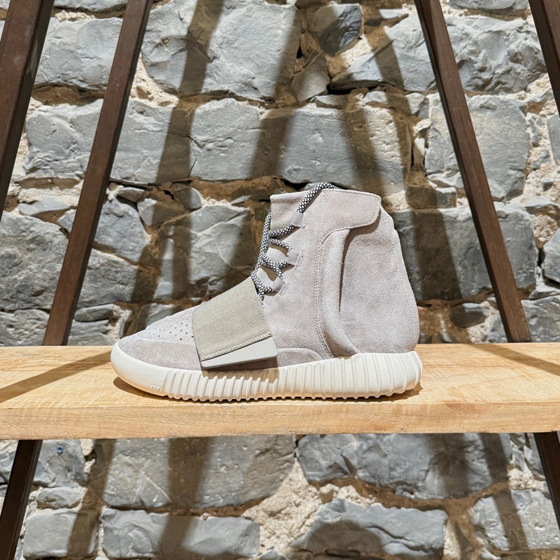 One side of Adidas YEEZY Boost 750 Light Brown High-top Sneakers