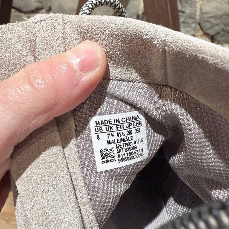 Size label of Adidas YEEZY Boost 750 Light Brown High-top Sneakers