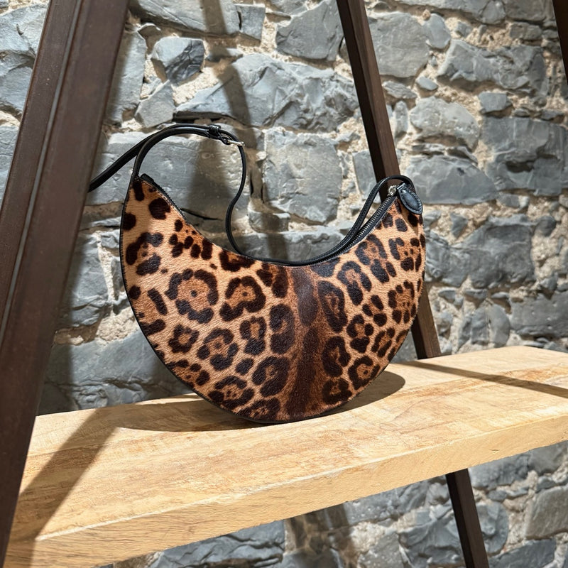 Alaïa Le Demi Leopard Calf Pony Hair Bag