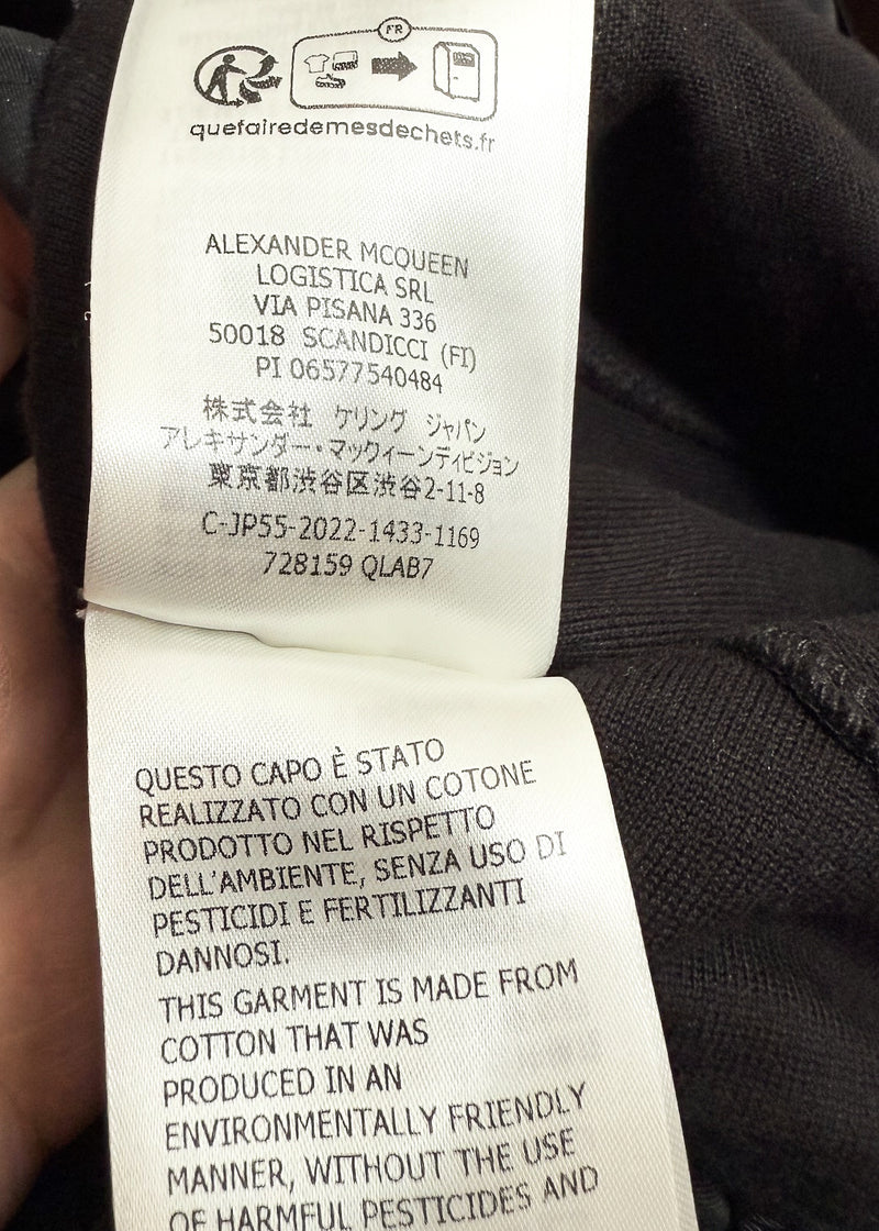 Labels of Alexander McQueen 2022 Black Short Sleeves Cut Out Flare Mini Dress