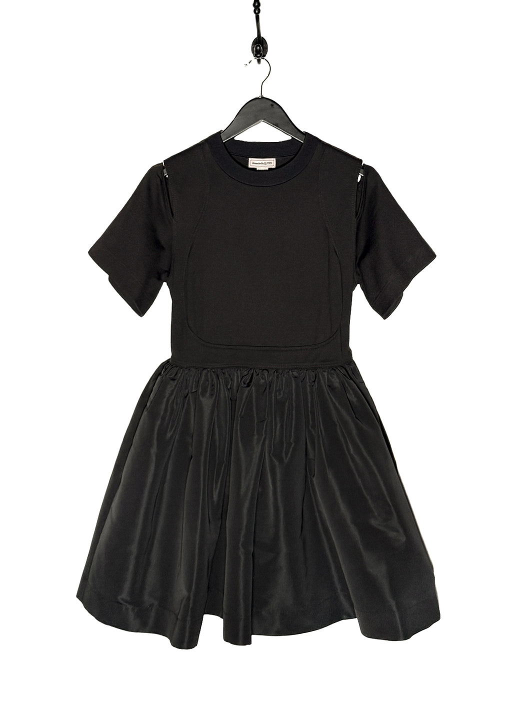 Main photo of Alexander McQueen 2022 Black Short Sleeves Cut Out Flare Mini Dress
