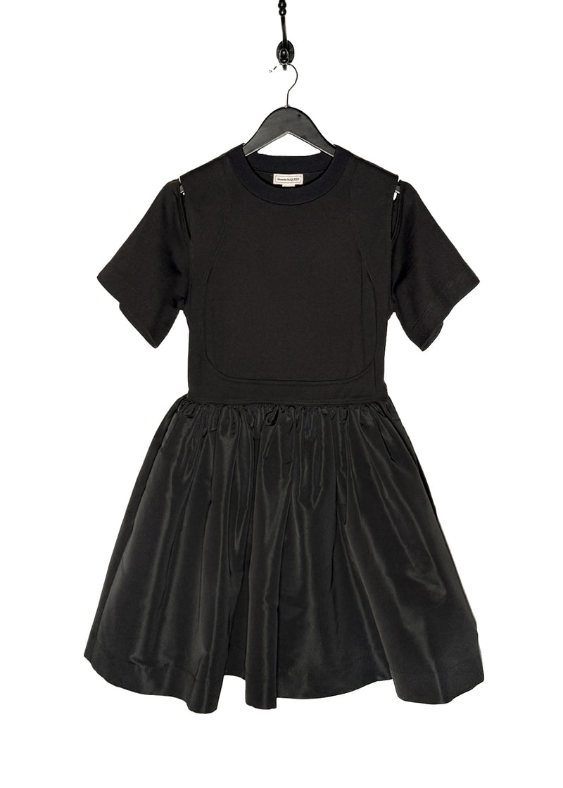 Main photo of Alexander McQueen 2022 Black Short Sleeves Cut Out Flare Mini Dress