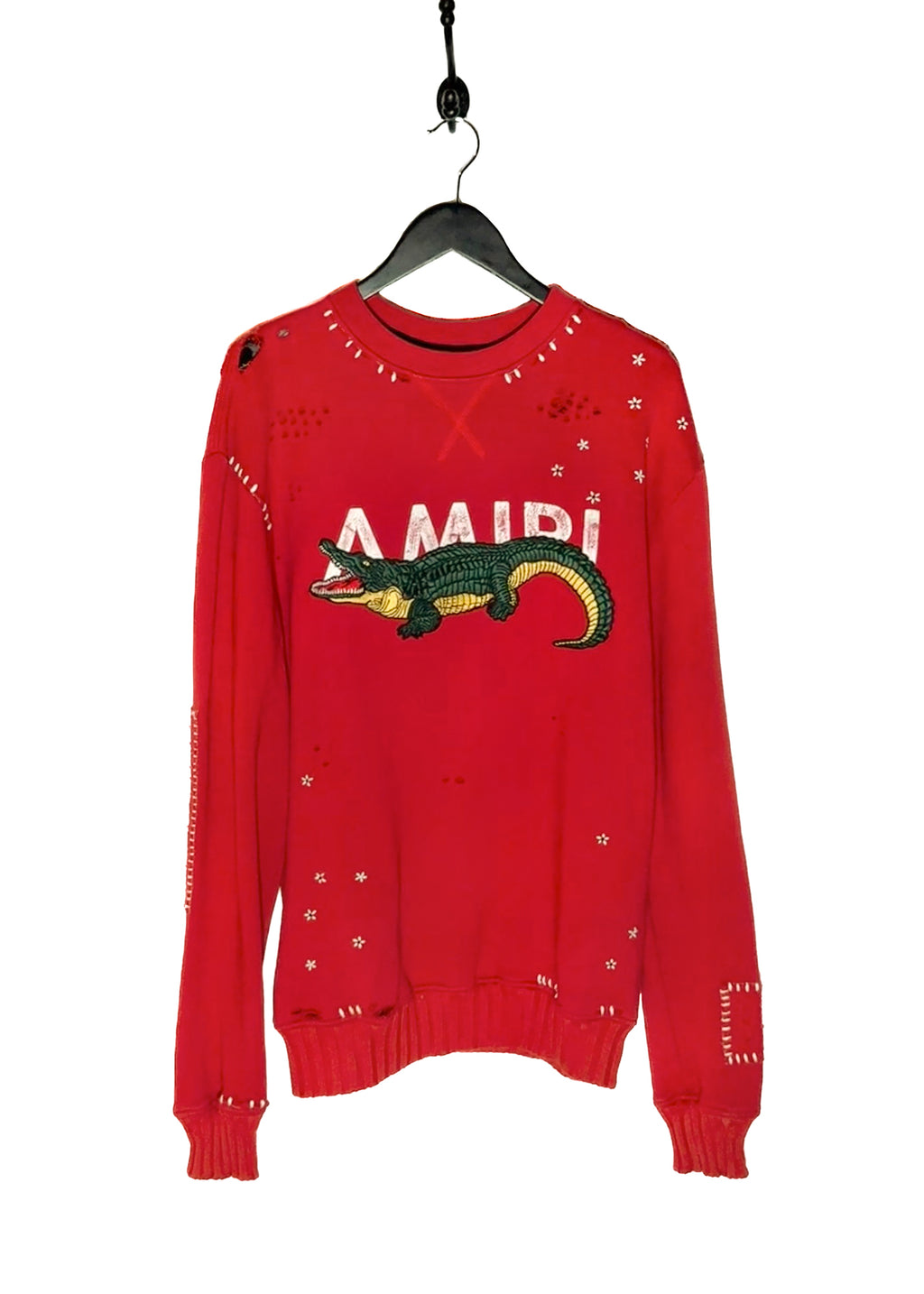 Main photo of Amiri 2018 Red Shotgun Crocodile Embroidered Logo Sweatshirt