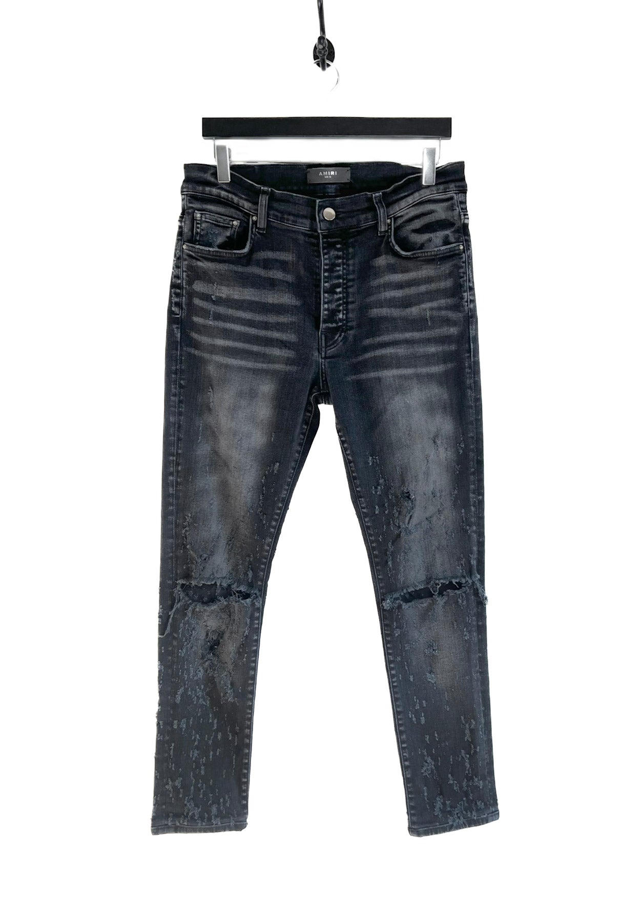 Amiri Washed Black Shotgun Distressed Jeans – Boutique LUC.S