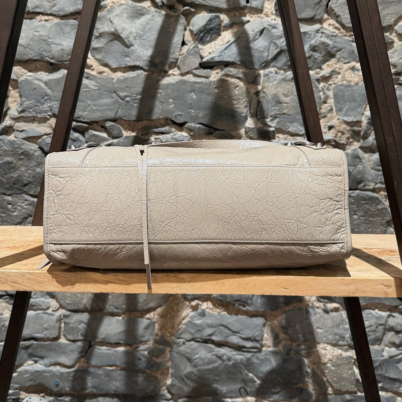 Balenciaga 2024 Beige Arena Leather Medium Le City Bag