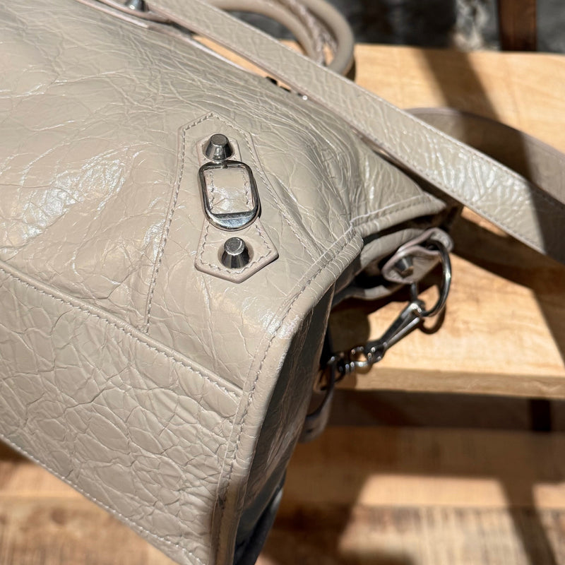 Balenciaga 2024 Beige Arena Leather Medium Le City Bag