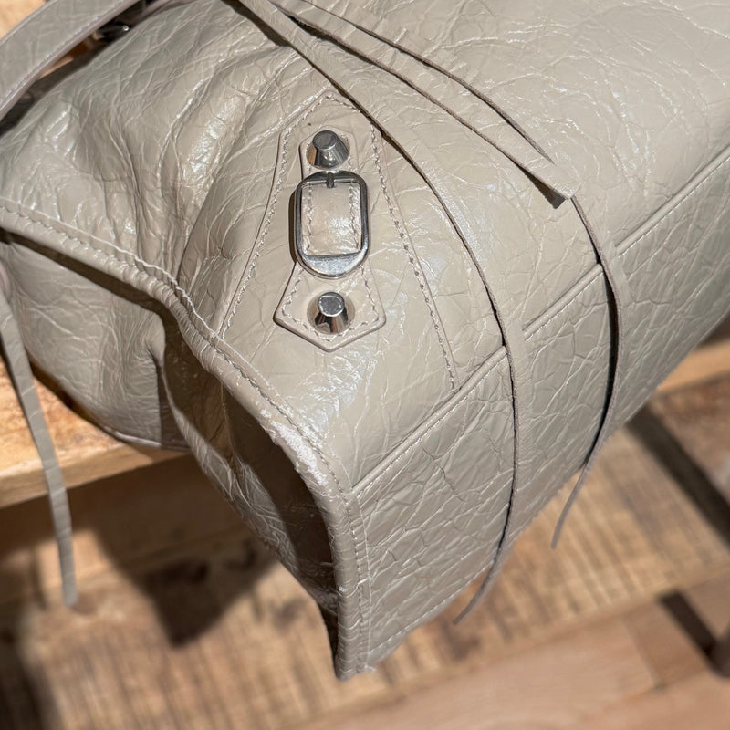 Balenciaga 2024 Beige Arena Leather Medium Le City Bag