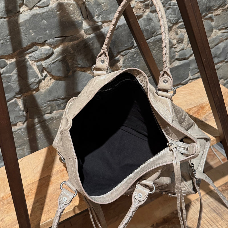 Balenciaga 2024 Beige Arena Leather Medium Le City Bag