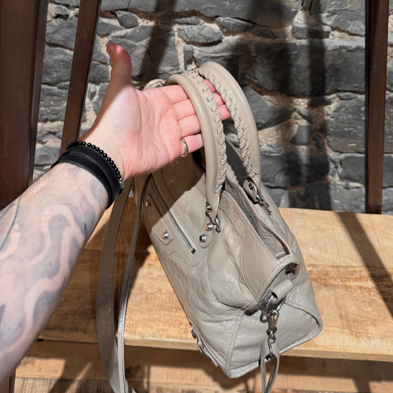 Balenciaga 2024 Beige Arena Leather Medium Le City Bag