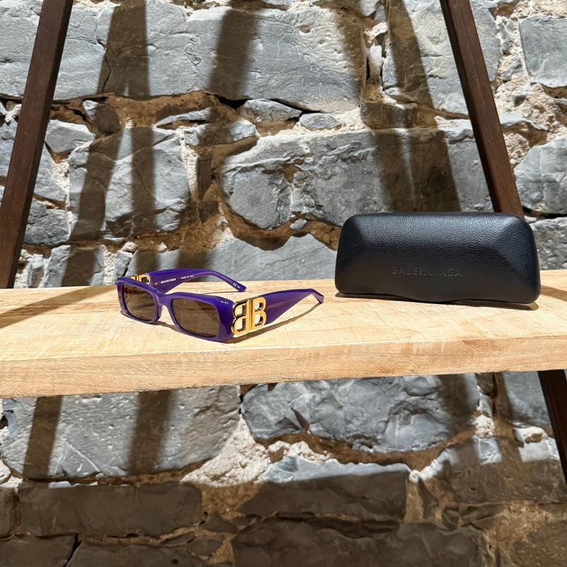 Main photo of Balenciaga BB0096S Purple Dynasty Rectangular Sunglasses