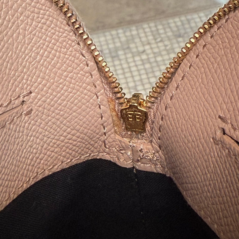 Close-up on Balenciaga Dusty Pink Leather XXS Ville Handbag