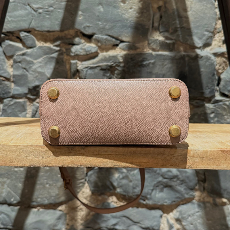 Bottom view of Balenciaga Dusty Pink Leather XXS Ville Handbag