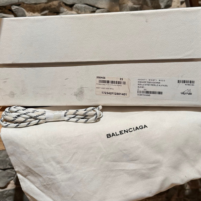Packaging of Balenciaga White Triple S Chunky Sneakers