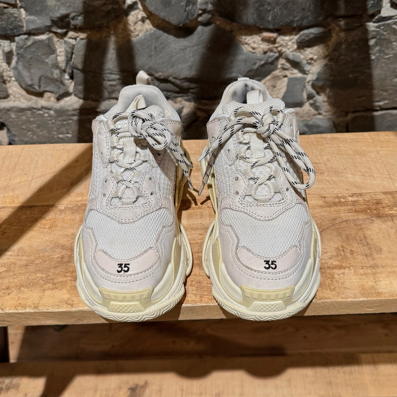Top view of Balenciaga White Triple S Chunky Sneakers