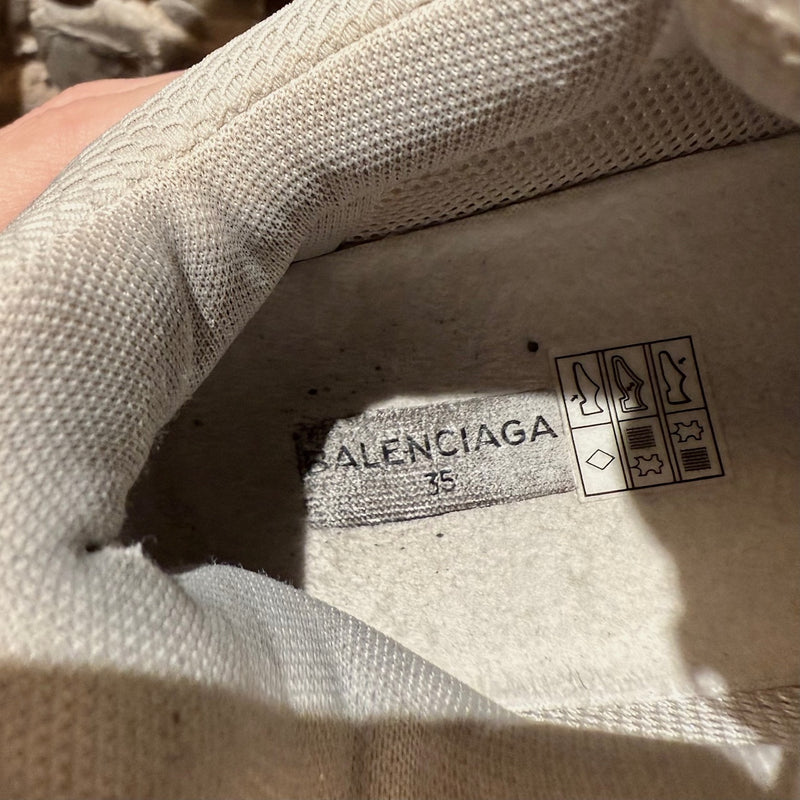 Branded insole of Balenciaga White Triple S Chunky Sneakers