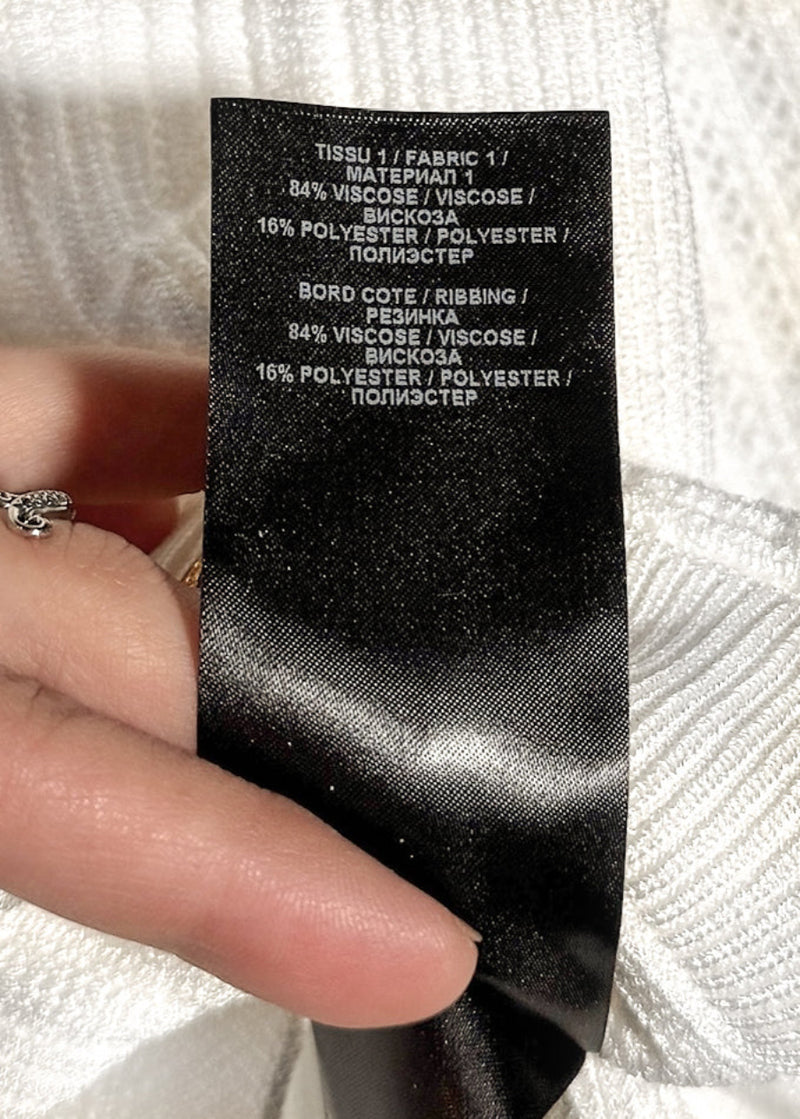 Balmain Gold Buttons White Cropped Cardigan Sweater