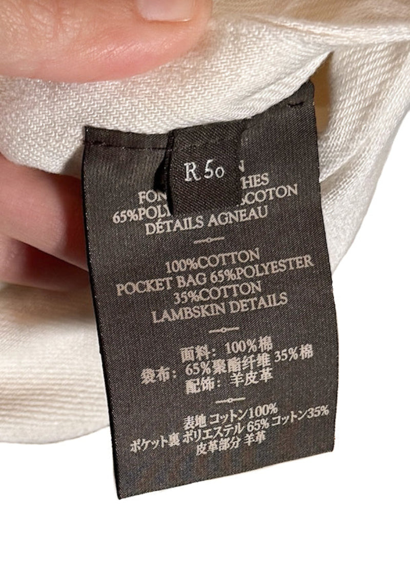 Berluti X Haider Ackermann SS18 Ivory Leather Trim Denim Jacket