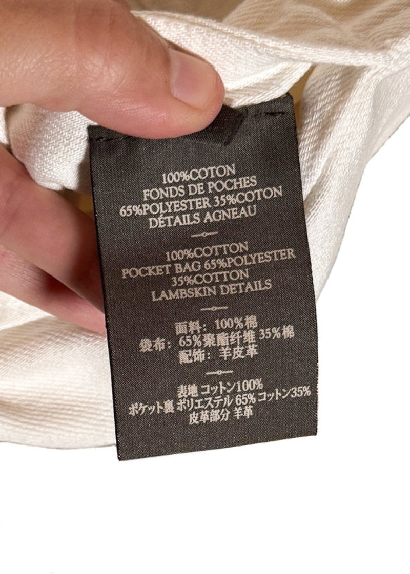 Berluti X Haider Ackermann SS18 Ivory Leather Trim Denim Jacket