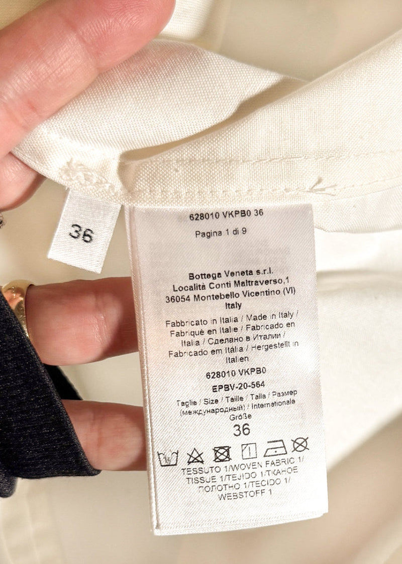 Bottega Veneta PF2020 Ivory Technical Coated Shirt Dress