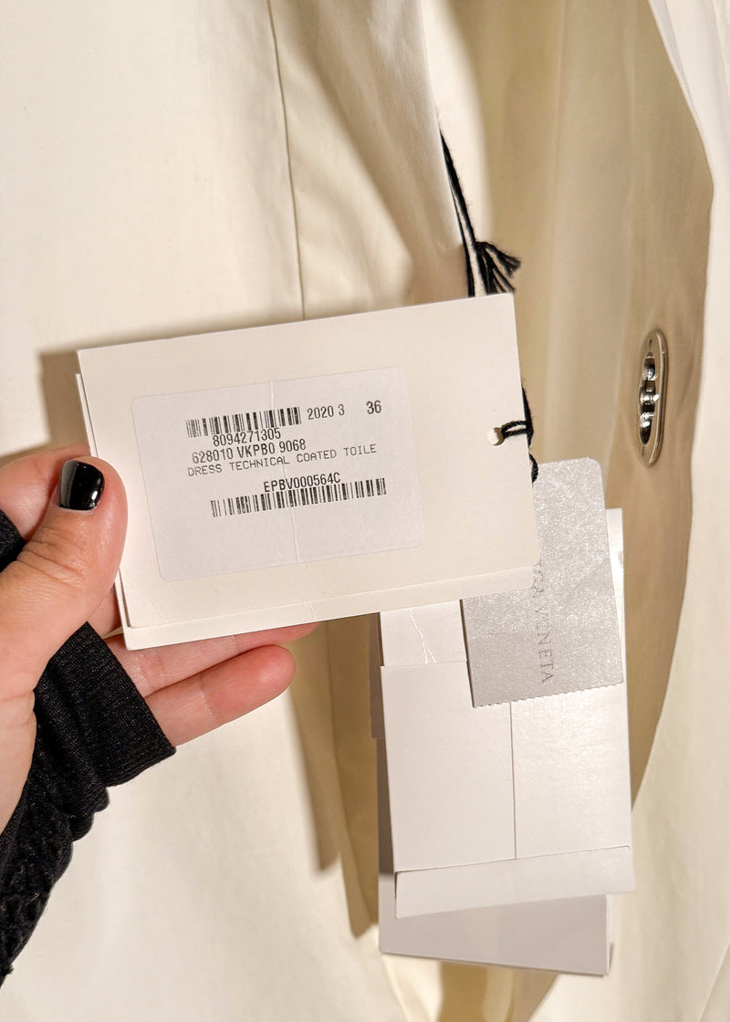 Bottega Veneta PF2020 Ivory Technical Coated Shirt Dress