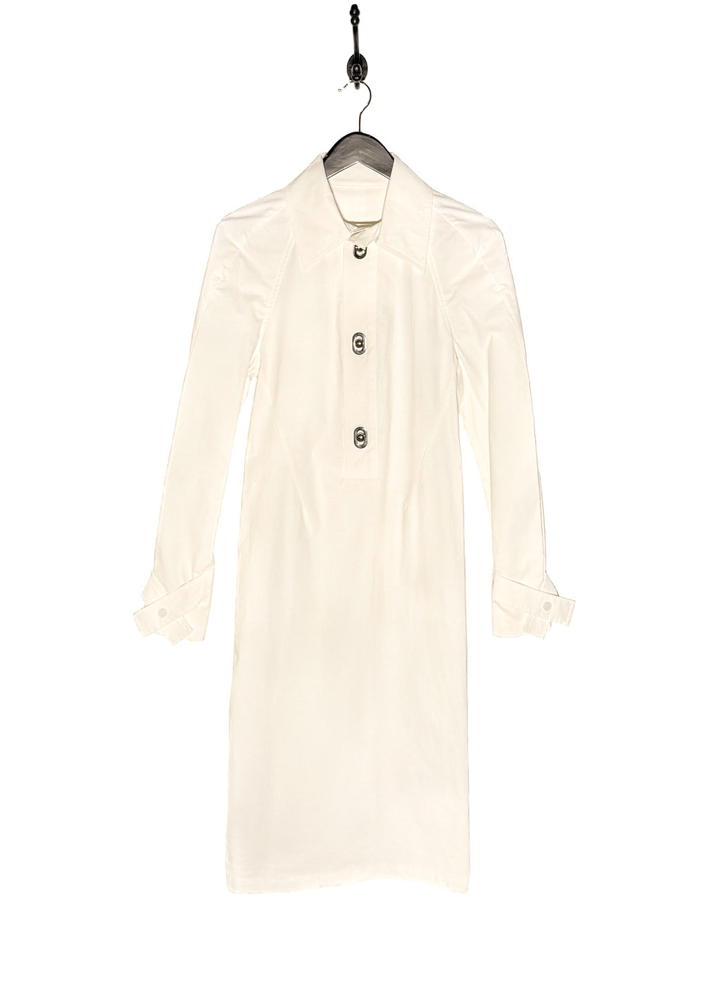 Bottega Veneta PF2020 Ivory Technical Coated Shirt Dress